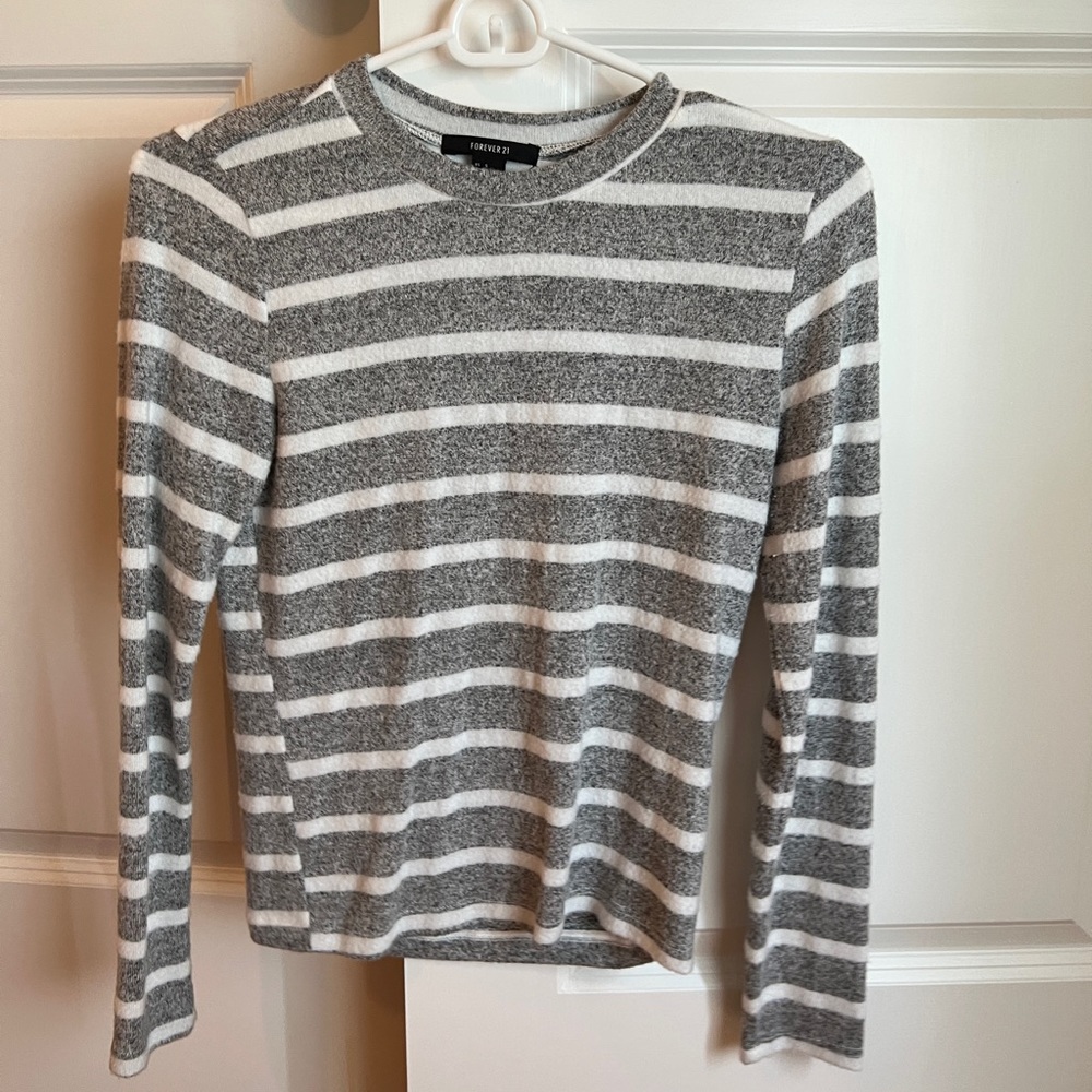 Super Soft Grey Striped Sweater
